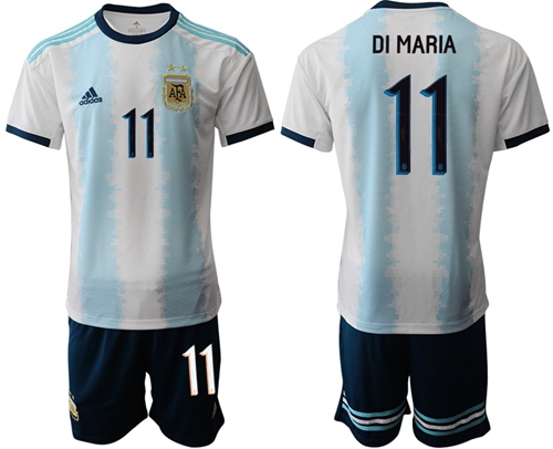 Argentina #11 Di Maria Home Soccer Country Jersey